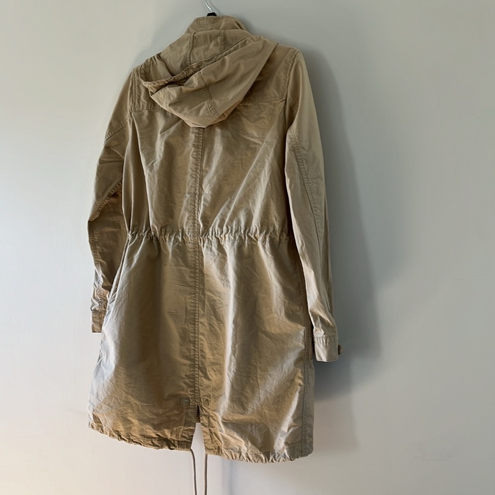 Levi's Women's Cotton Hooded Utility Jacket Lightweight Sz S Khaki Beige - Picture 9 of 16